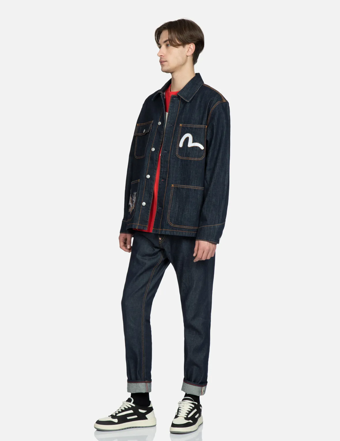 Eagle and Samurai Embroidery Retro Denim Jacket