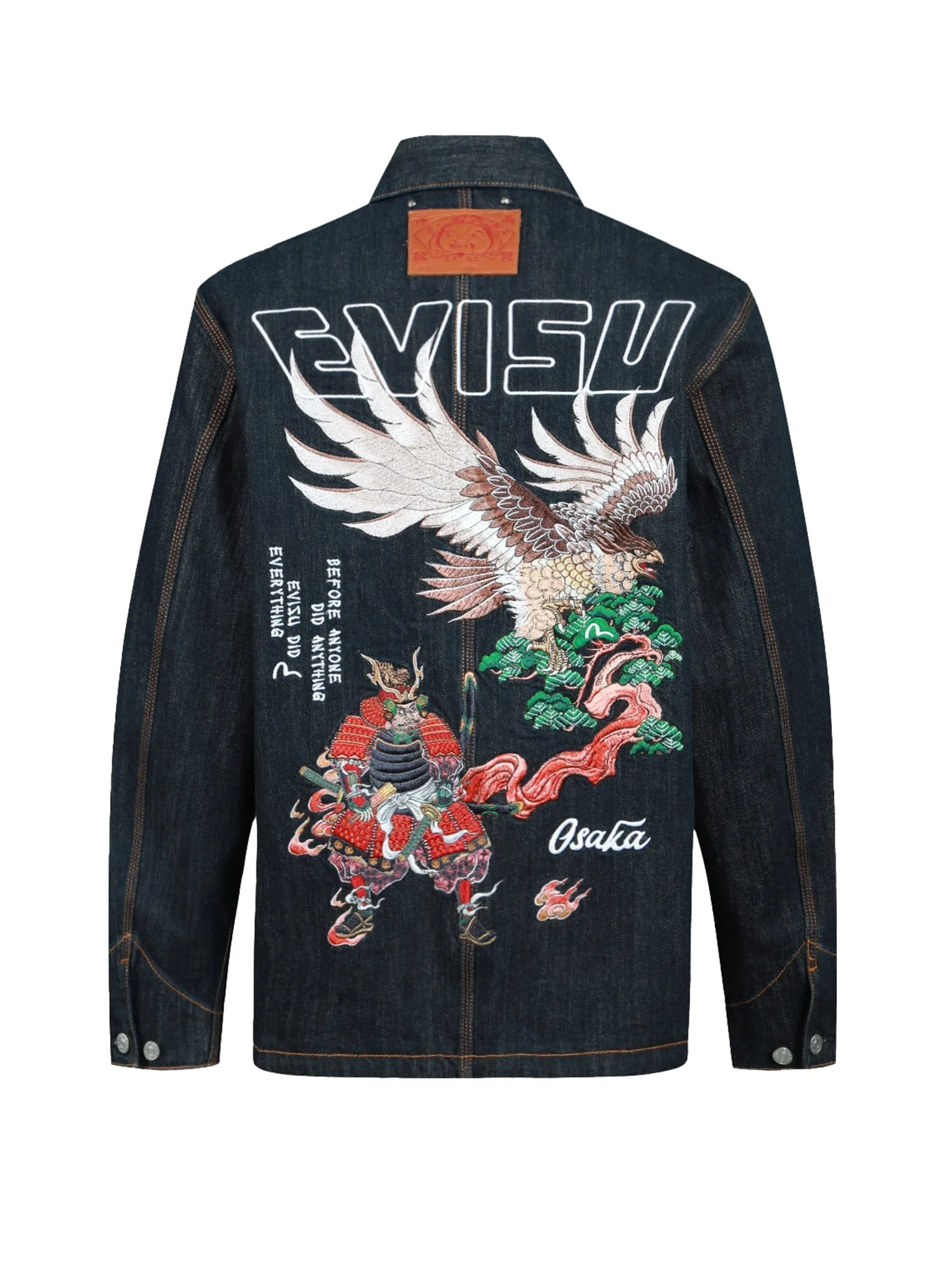 Eagle and Samurai Embroidery Retro Denim Jacket