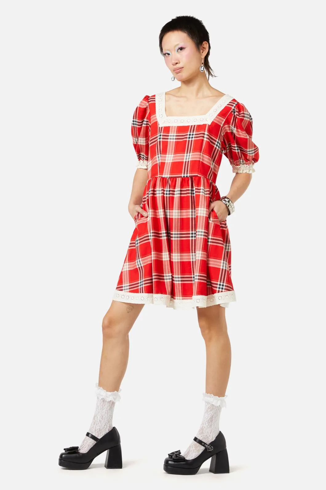 Queen Of Cats Tartan Dress