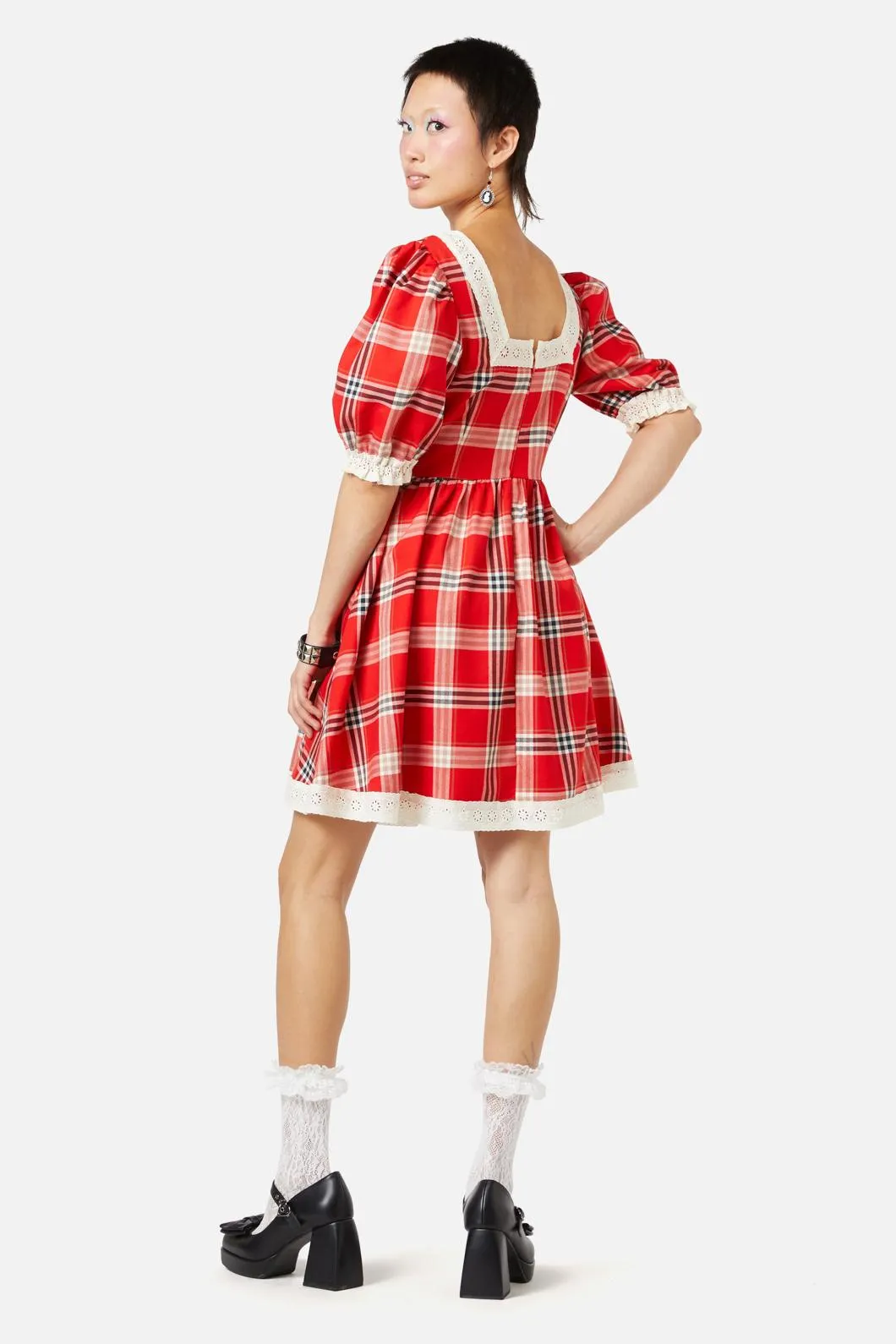 Queen Of Cats Tartan Dress