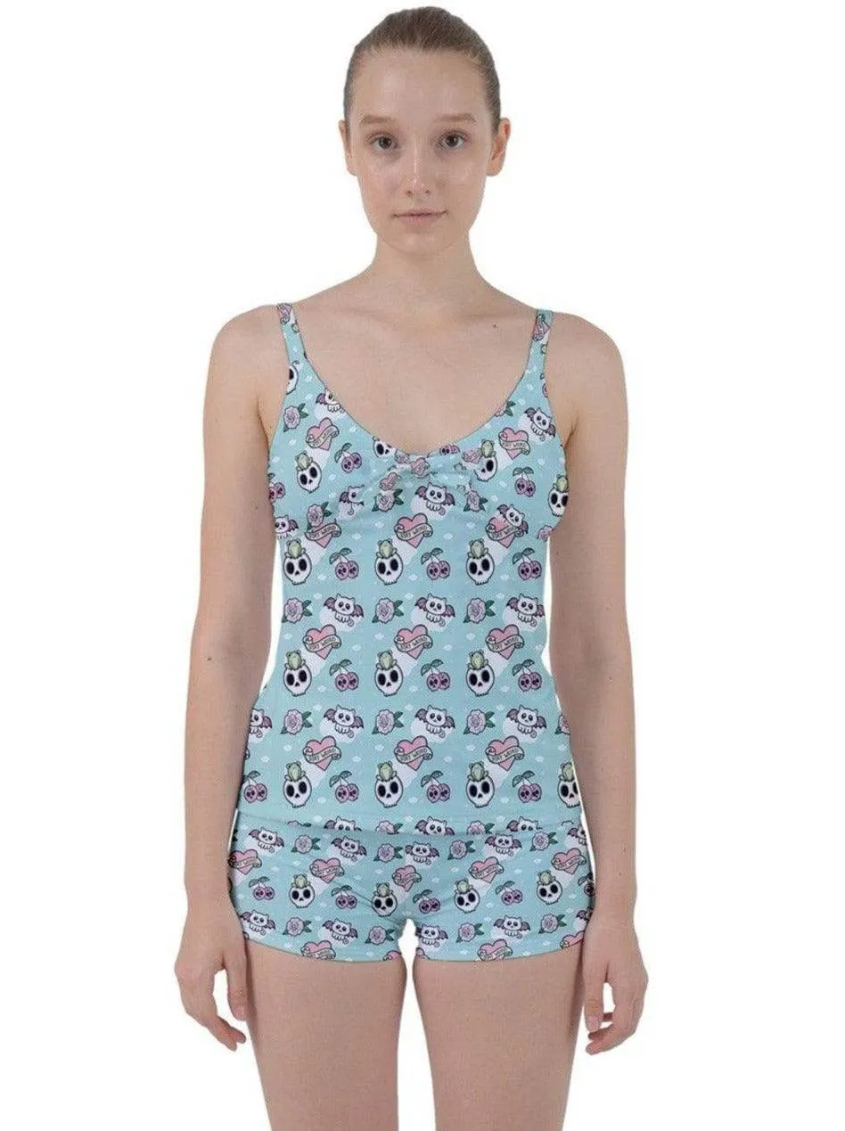 Stay Weird Tie Front Two Piece Tankini