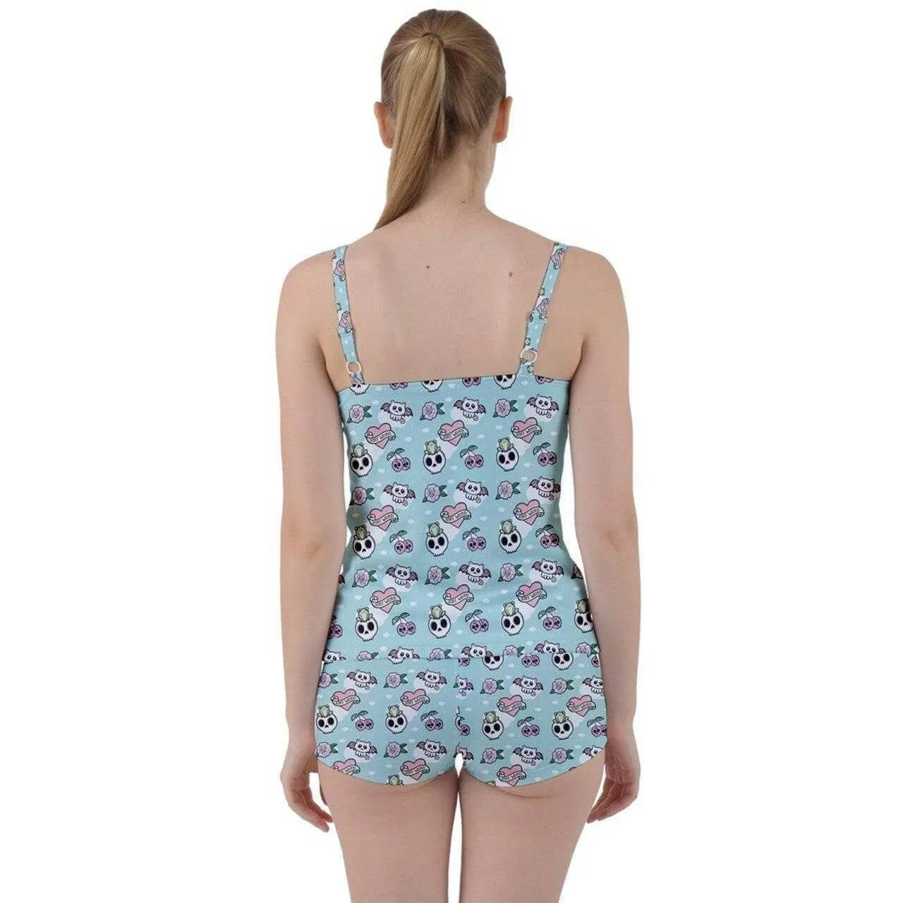 Stay Weird Tie Front Two Piece Tankini